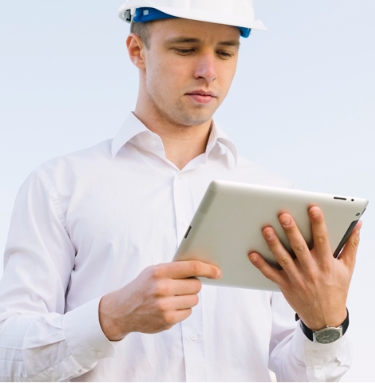Worker using Bluebeam